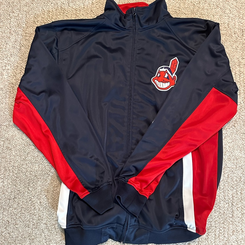 Cleveland Indians Majestic Red and Navy Jacket